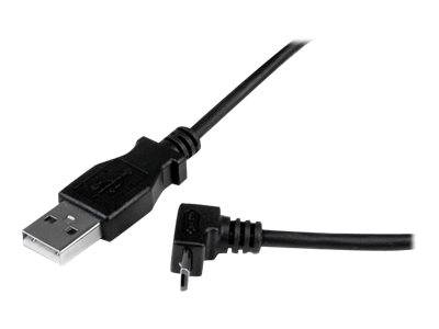 StarTech.com 1m USB 2.0 A auf Micro B Kabel aufwärtsgewinkelt - Schwarz - USB A / Micro B Datenkabel / Anschlusskabel -