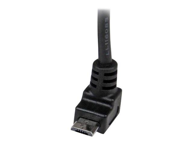 StarTech.com 1m USB 2.0 A auf Micro B Kabel aufwärtsgewinkelt - Schwarz - USB A / Micro B Datenkabel / Anschlusskabel -