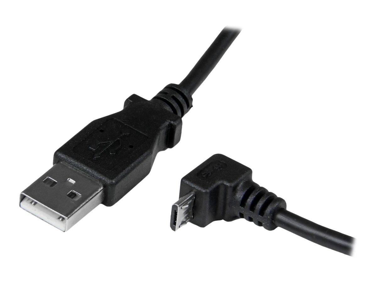 StarTech.com 2m USB 2.0 A auf Micro B Kabel abgewinkelt - Schwarz - USB A / Micro B Datenkabel / Anschlusskabel - USB-Ka