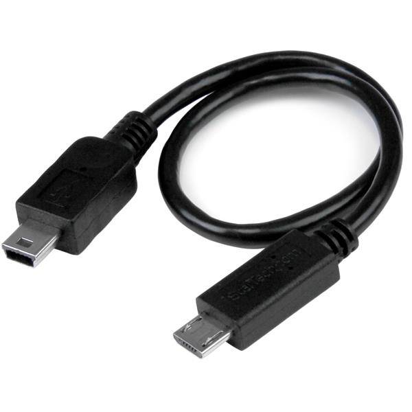 StarTech.com 20cm USB OTG Kabel - Micro USB auf Mini USB - St/St - USB OTG Adapterkabel - USB-Kabel - Mini-USB, Typ B (M)