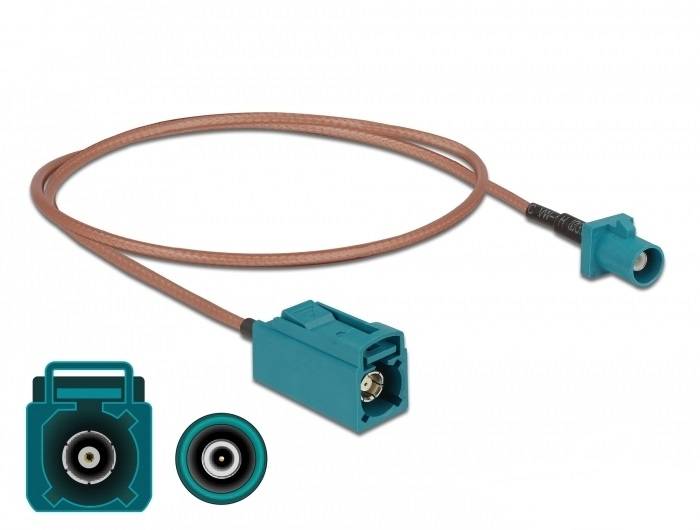 DeLOCK 90004, 0,5 m, RG-316/U, FAKRA Z, FAKRA Z, Beige, Blau