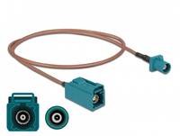 DeLOCK 90004, 0,5 m, RG-316/U, FAKRA Z, FAKRA Z, Beige, Blau