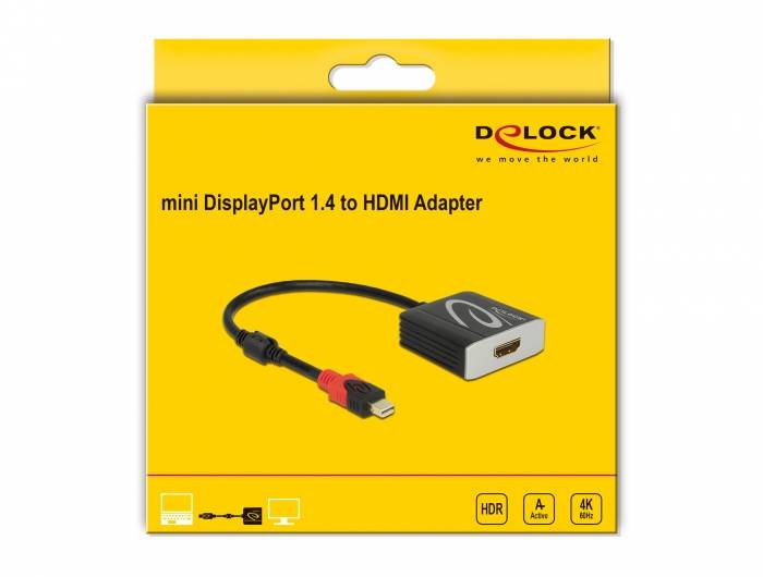 Delock - High Speed - Videoadapter - Mini DisplayPort männlich bis HDMI weiblich