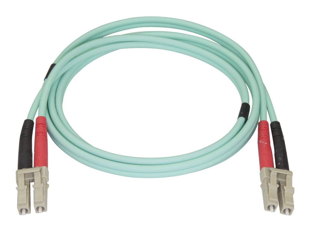 StarTech.com Aqua OM4 Duplex Multimode Fiber - 1m / 3 ft - 100 Gb - 50/125 - OM4 Fiber - LC to LC Fiber Patch Cable (450