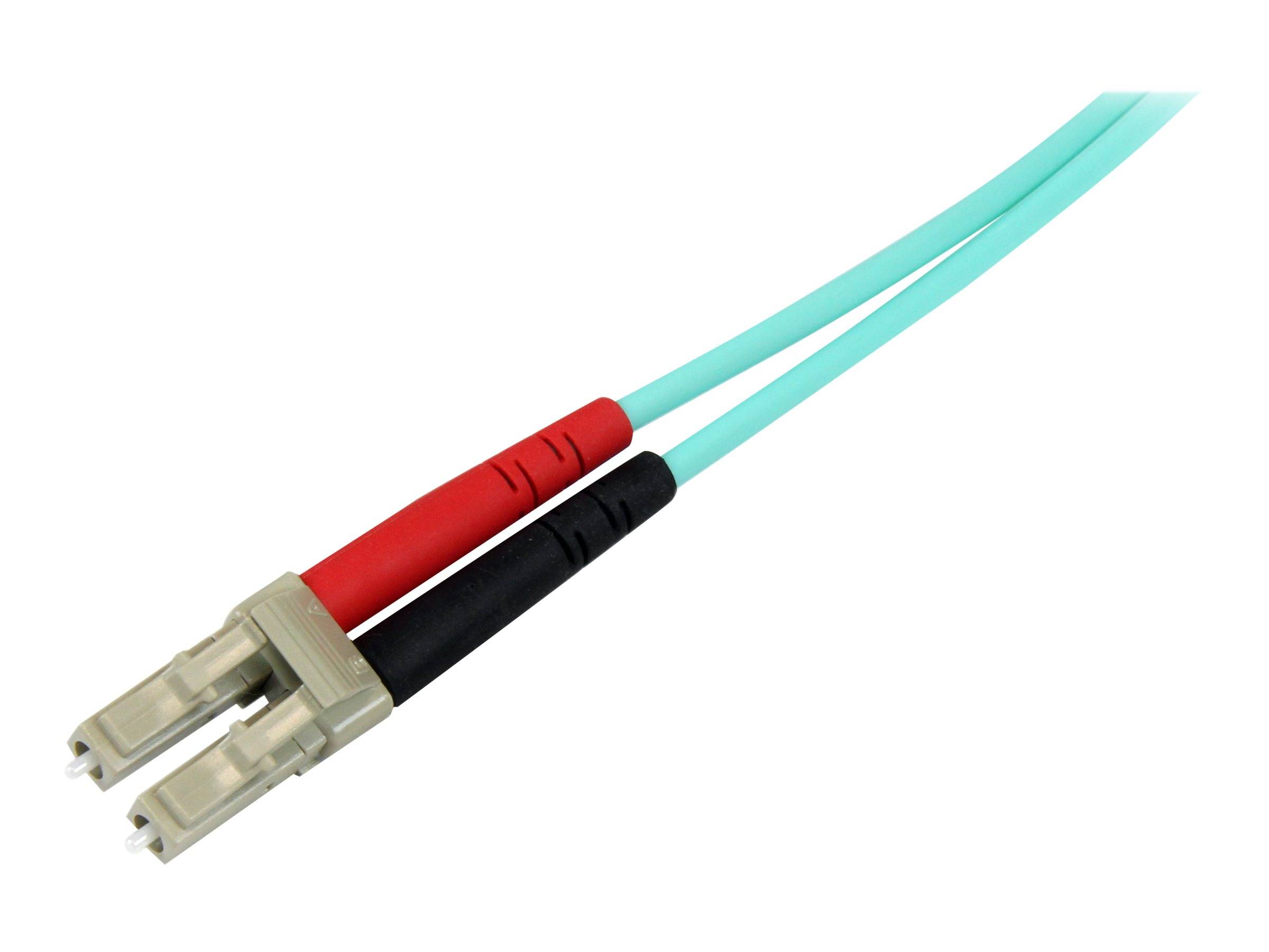 StarTech.com Aqua OM4 Duplex Multimode Fiber - 1m / 3 ft - 100 Gb - 50/125 - OM4 Fiber - LC to LC Fiber Patch Cable (450