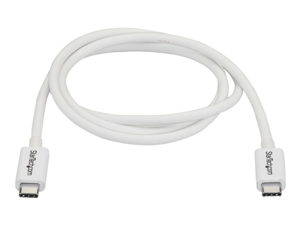 StarTech.com Thunderbolt 3 Kabel - 20Gbit/s - 1m - Weiß - 4K 60Hz - Passiv - Thunderbolt Kabel - USB Typ C Lader - Thund