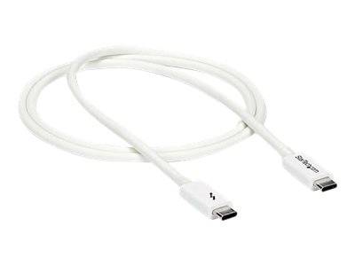 StarTech.com Thunderbolt 3 Kabel - 20Gbit/s - 1m - Weiß - 4K 60Hz - Passiv - Thunderbolt Kabel - USB Typ C Lader - Thund