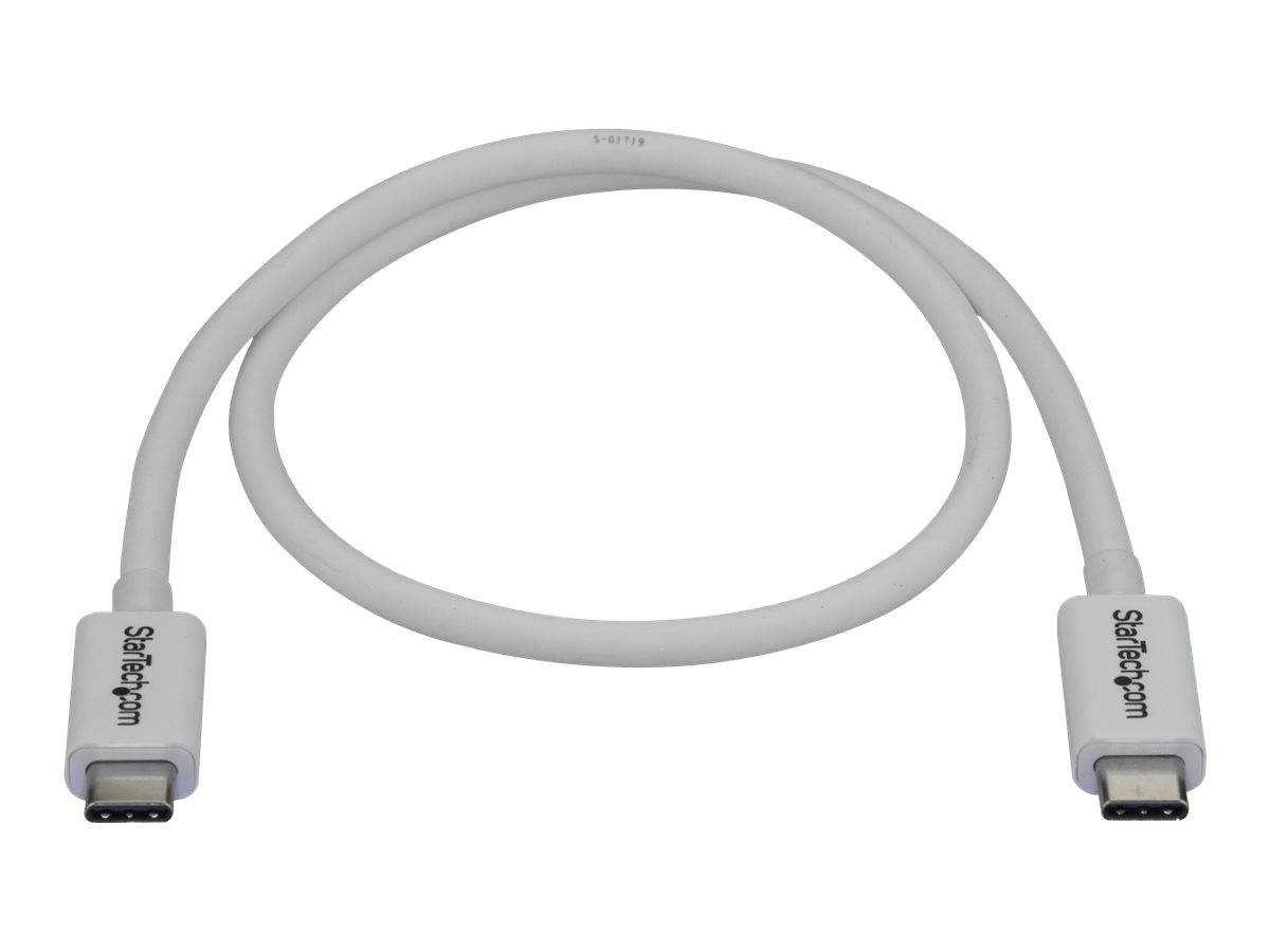 StarTech.com Thunderbolt 3 Kabel -40Gbit/s - 50cm - Weiß - 4K 60Hz - Passiv - Thunderbolt Kabel - USB Typ C Lader - Thun