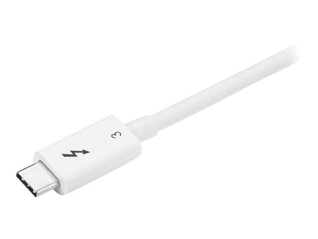StarTech.com Thunderbolt 3 Kabel -40Gbit/s - 50cm - Weiß - 4K 60Hz - Passiv - Thunderbolt Kabel - USB Typ C Lader - Thun