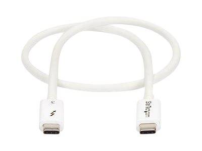 StarTech.com Thunderbolt 3 Kabel -40Gbit/s - 50cm - Weiß - 4K 60Hz - Passiv - Thunderbolt Kabel - USB Typ C Lader - Thun