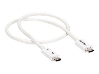 StarTech.com Thunderbolt 3 Kabel -40Gbit/s - 50cm - Weiß - 4K 60Hz - Passiv - Thunderbolt Kabel - USB Typ C Lader - Thun