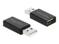 Delock USB-Datenblocker - Schwarz - Adapter Type-A male to Type-A female Data Bl