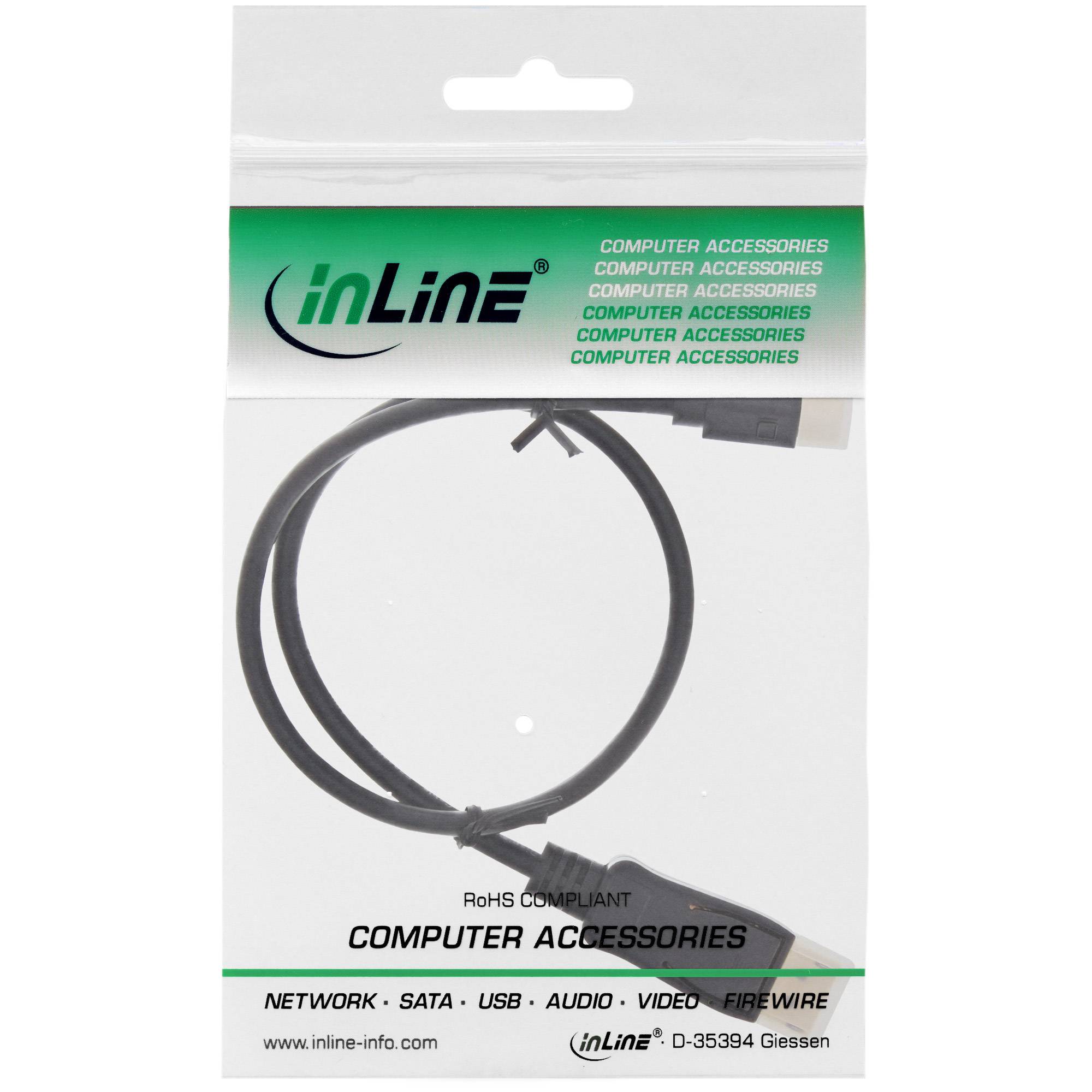 INLINE - Mini DisplayPort zu DisplayPort Kabel - schwarz - 5m