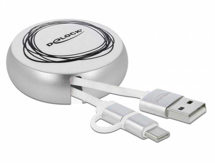 DeLOCK 2 in 1 - USB-Kabel - USB (M) bis Micro-USB Typ B, USB-C (M)
