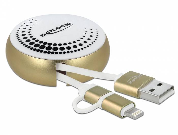 Delock 2 in 1 - Lightning-Kabel - USB männlich bis Micro-USB Typ B, Lightning männlich