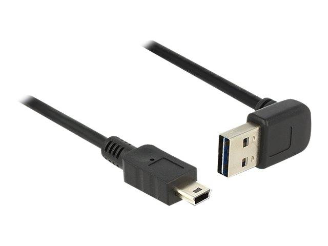 DeLOCK Easy - USB-Kabel - USB (M) nach oben/unten abgewinkelt, doppelseitig bis Mini-USB, Typ B (M)