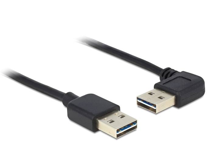 DeLOCK Easy - USB-Kabel - USB (M) links/rechts abgewinkelt, umkehrbar bis USB (M)