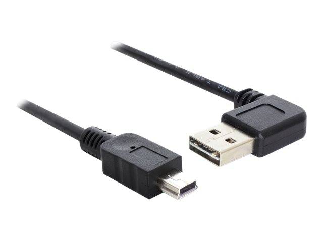 DeLOCK Easy - USB-Kabel - USB (M) links/rechts abgewinkelt, umkehrbar bis Mini-USB, Typ B (M)