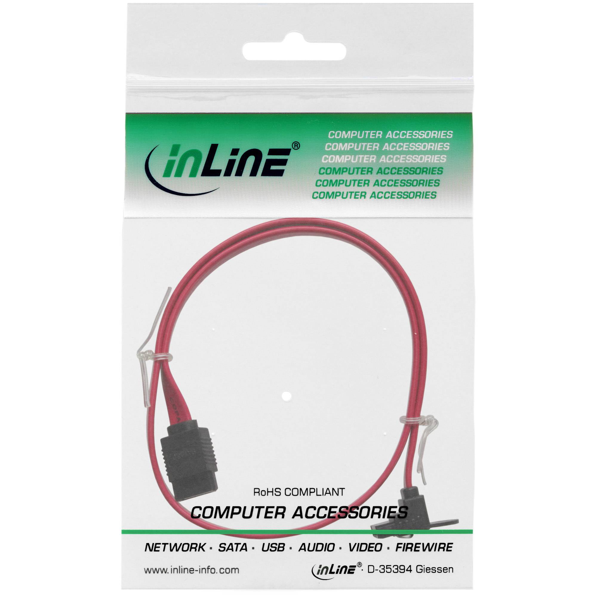 INLINE - SATA 6Gb/s Kabel - mit Lasche - gewinkelt - 0,75m
