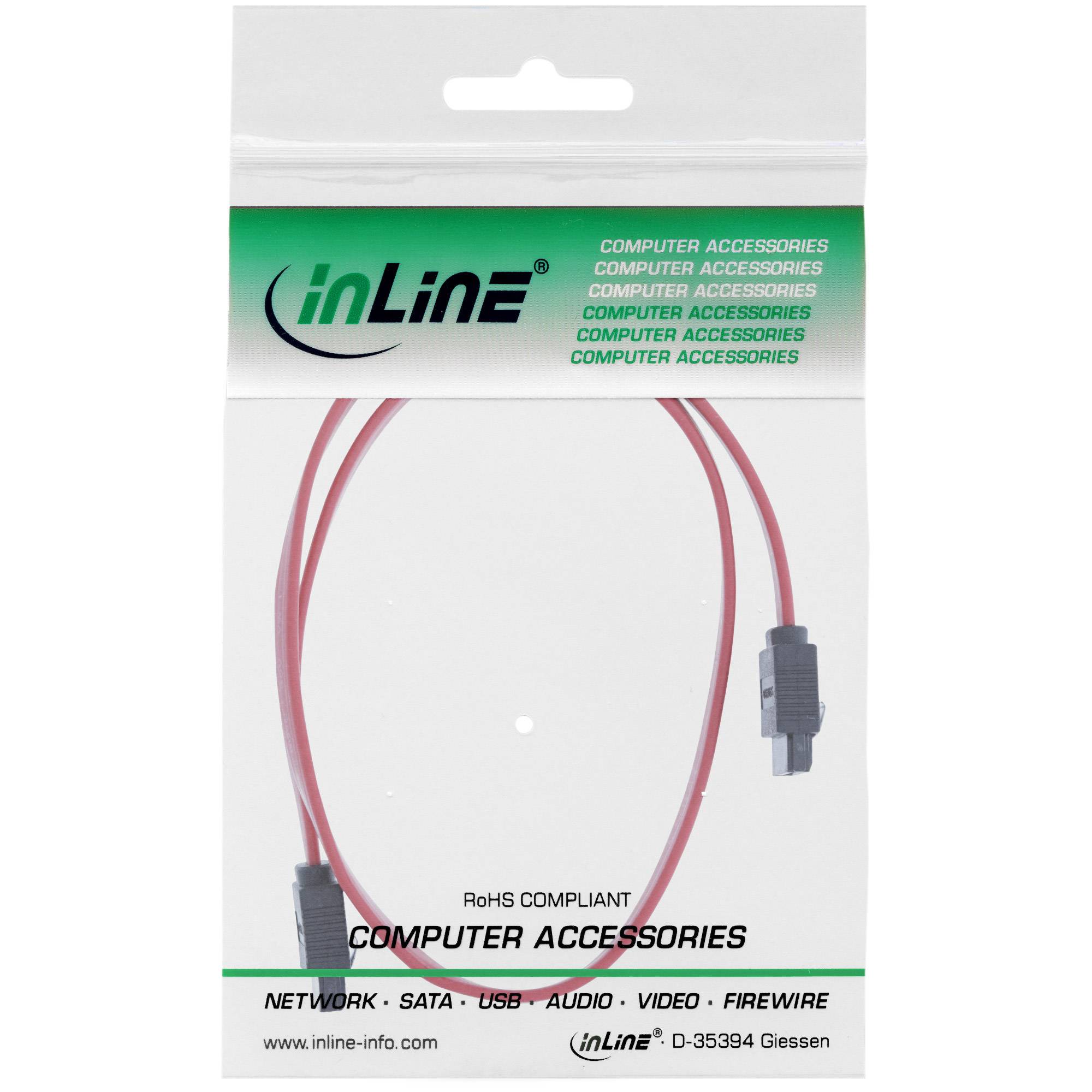 INLINE - SATA 6Gb/s Kabel - mit Lasche - 0,5m