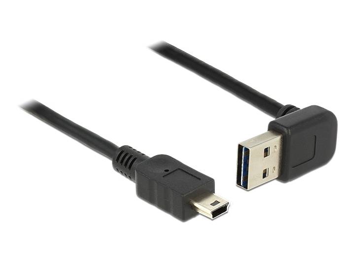 DeLOCK Easy - USB-Kabel - USB (M) nach oben/unten abgewinkelt, doppelseitig bis Mini-USB, Typ B (M)