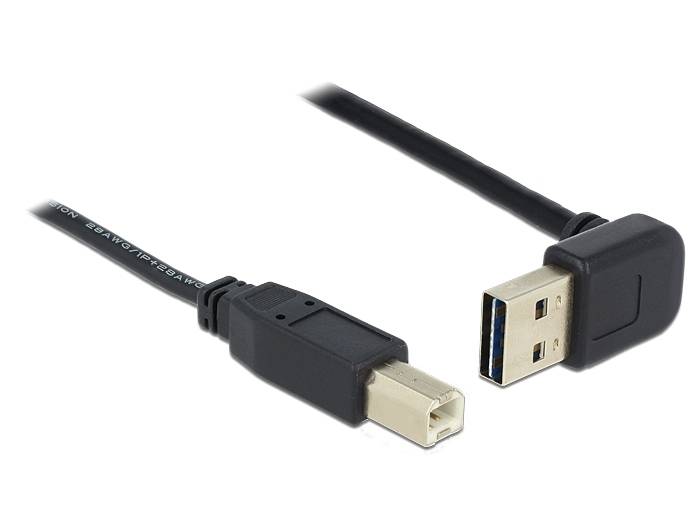DeLOCK Easy - USB-Kabel - USB (M) 90° abgeschrägt, umkehrbar bis USB Typ B (M)