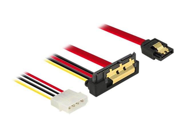 DeLOCK - SATA-Kabel - Serial ATA 150/300/600 - interne Stromversorgung, 4-polig, SATA gerade bis SATA Combo (R)