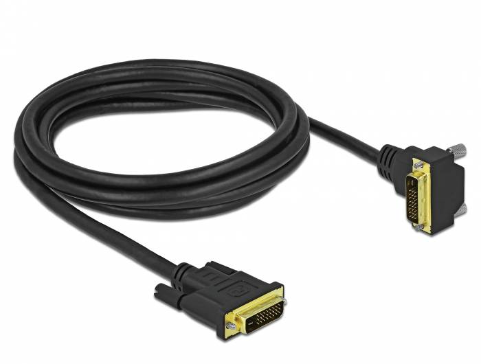 Delock - DVI-Kabel - Dual Link - DVI-D (M) gewinkelt zu DVI-D (M)