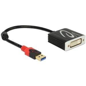 USB 3.0 auf DVI-Adapterkabel mit USB-Stecker auf der einen Seite und DVI-Buchse auf der anderen Seite