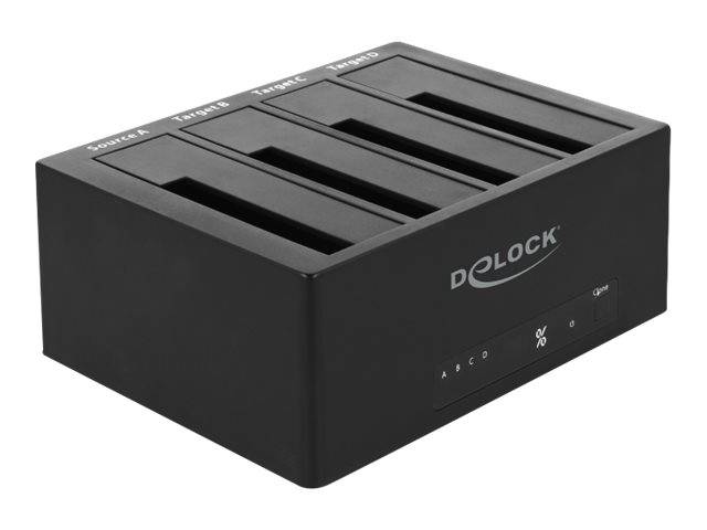 Delock USB 3.0 Docking Station for 4 x SATA HDD / SSD with Clone Function - HDD-Dockingstation Schächte: 4 - 2,5" / 3,5" gemeinsam genutzt (6,4