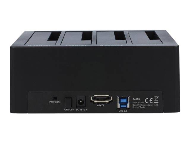 Delock USB 3.0 Docking Station for 4 x SATA HDD / SSD with Clone Function - HDD-Dockingstation Schächte: 4 - 2,5" / 3,5" gemeinsam genutzt (6,4