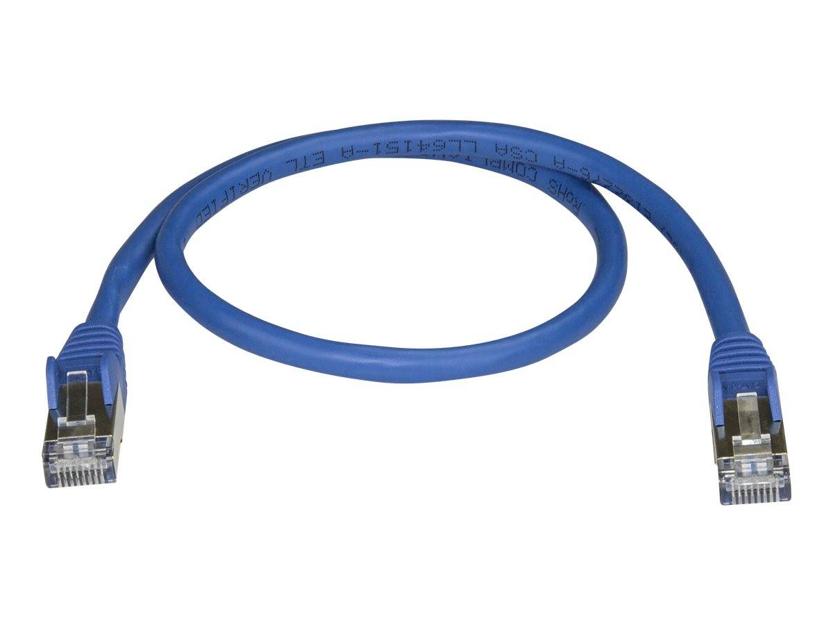 StarTech.com 50cm CAT6A Ethernet Cable, 10 Gigabit Shielded Snagless RJ45 100W PoE Patch Cord, CAT 6A 10GbE STP Network