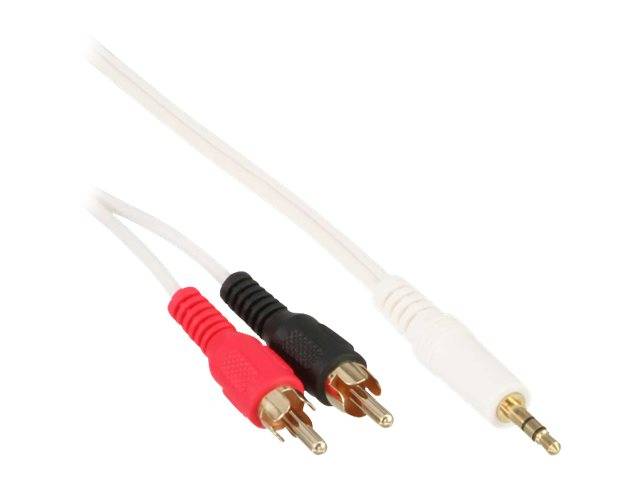 INLINE - Cinch/Klinke Kabel - 2x Cinch Stecker an 3,5mm Klinke Stecker - 2m