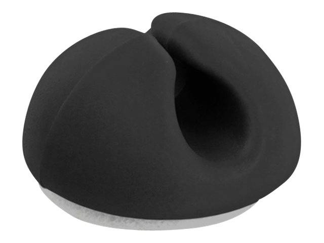 DeLOCK - Kabelhalter - Tisch montierbar, Oberfläche montierbar, geeignet für Wandmontage - Schwarz (Packung mit 10)