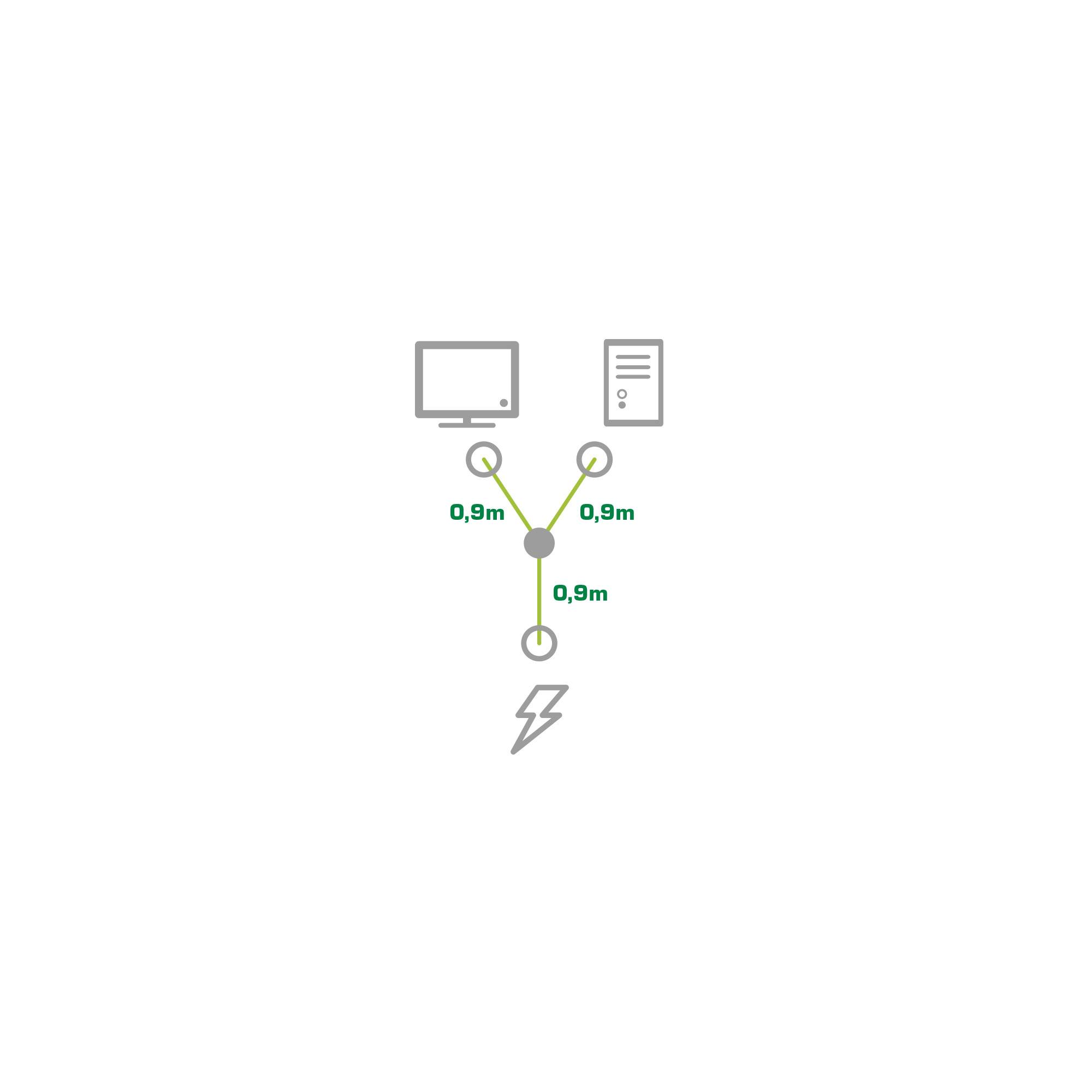 INLINE - Netz-Y-Kabel - Kaltgeräte - 1x IEC-C14 auf 2x IEC-C13 - 5m