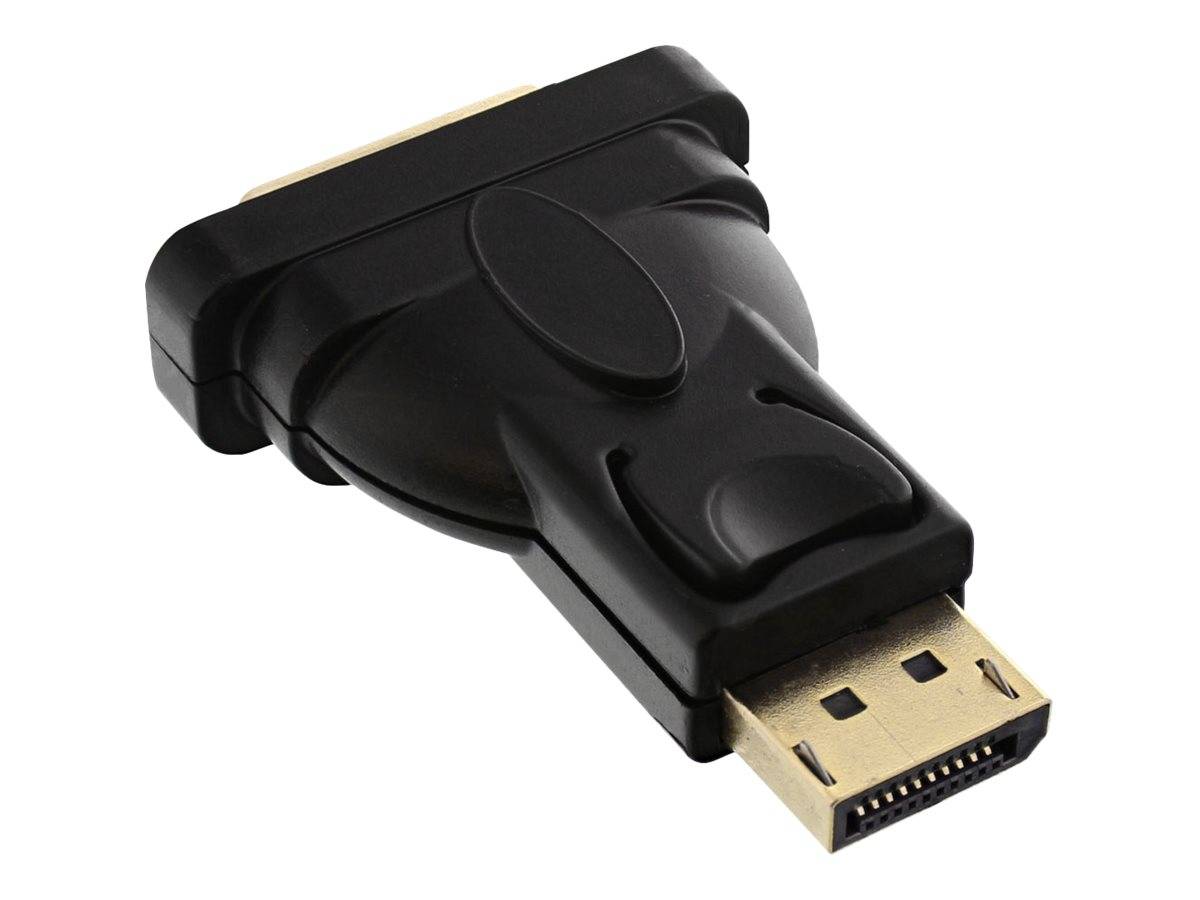 Schwarzes DisplayPort-Kabelverbindungsstecker auf weißem Hintergrund, in Nahaufnahme gezeigt.