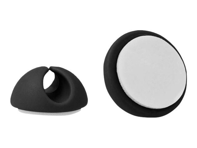 DeLOCK - Kabelhalter - Tisch montierbar, Oberfläche montierbar, geeignet für Wandmontage - Schwarz (Packung mit 6)