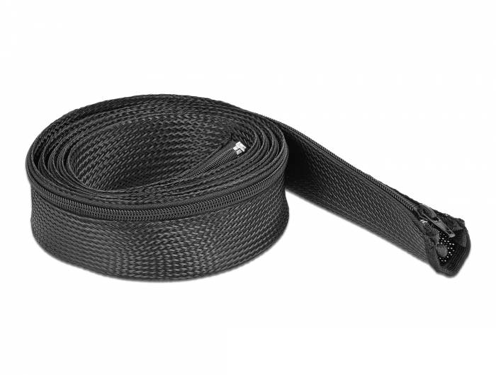 DeLOCK Braided Sleeve with zip fastener heat-resistant