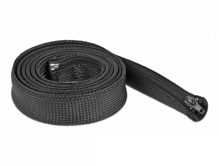 DeLOCK Braided Sleeve with zip fastener heat-resistant