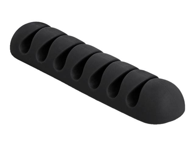DeLOCK - Kabelhalter - Tisch montierbar, Oberfläche montierbar, geeignet für Wandmontage - Schwarz (Packung mit 6)
