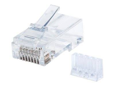 Intellinet 90er-Pack Cat6 RJ45-Modularstecker, UTP, 3-Punkt-Aderkontaktierung, für Massivdraht, 90 Stecker im Becher - N