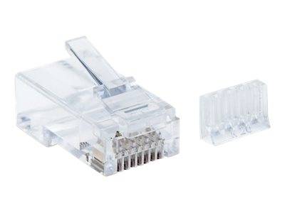 Intellinet 90er-Pack Cat6 RJ45-Modularstecker, UTP, 3-Punkt-Aderkontaktierung, für Massivdraht, 90 Stecker im Becher - N