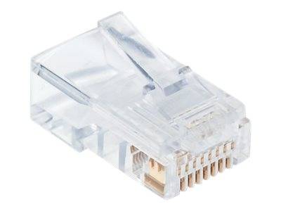 Intellinet 100er-Pack Cat5e RJ45-Modularstecker Pro Line, UTP, 3-Punkt-Aderkontaktierung, für Massivdraht, 100 Stecker i