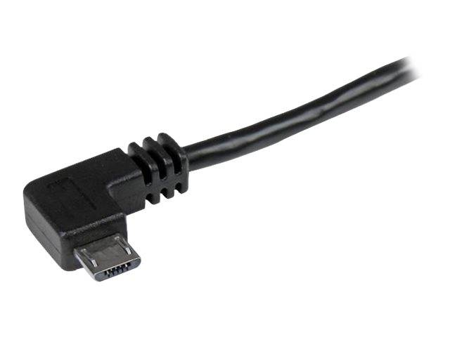 StarTech.com Micro USB Kabel mit rechts gewinkelten Anschlüssen - Stecker/Stecker - 2m - USB A zu Micro B Anschlusskabel