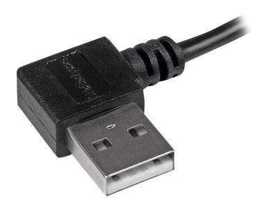 StarTech.com Micro USB Kabel mit rechts gewinkelten Anschlüssen - Stecker/Stecker - 2m - USB A zu Micro B Anschlusskabel