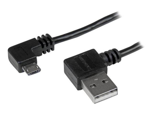 StarTech.com Micro USB Kabel mit rechts gewinkelten Anschlüssen - Stecker/Stecker - 1m - USB A zu Micro B Anschlusskabel