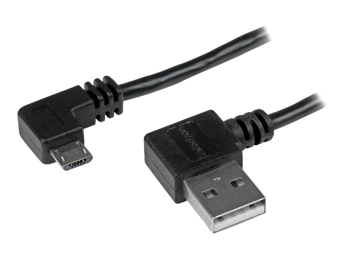 StarTech.com Micro USB Kabel mit rechts gewinkelten Anschlüssen - Stecker/Stecker - 1m - USB A zu Micro B Anschlusskabel