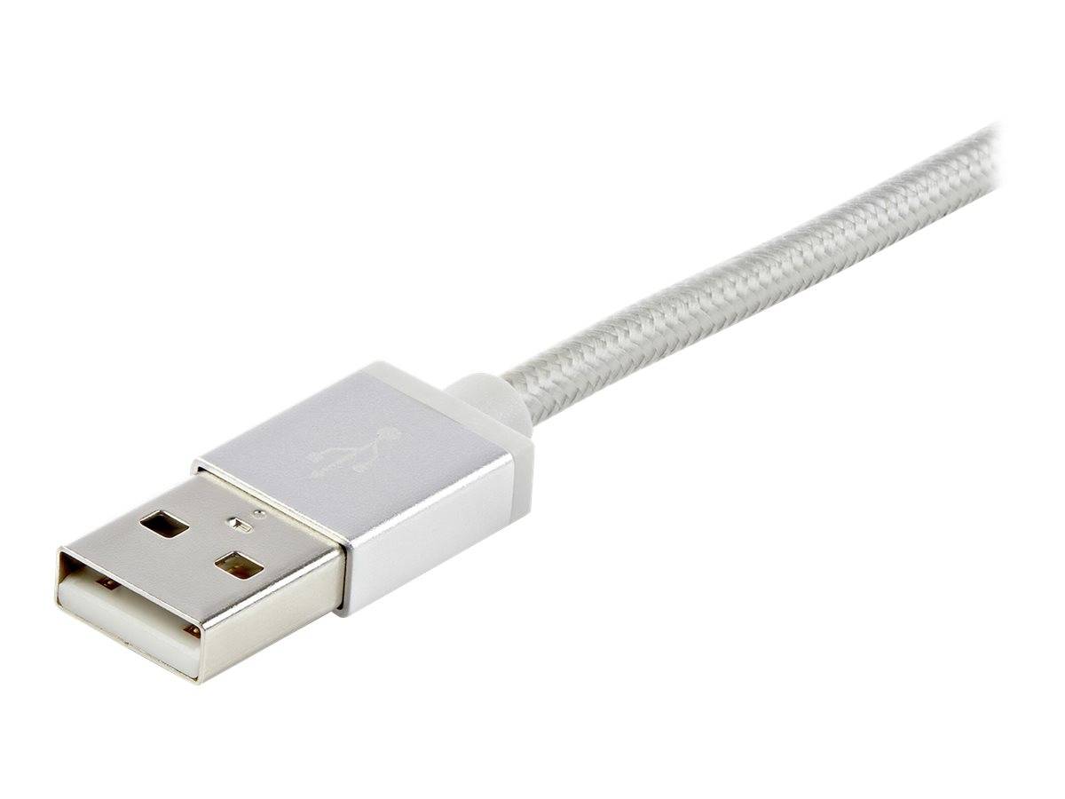 StarTech.com USB Lightning Kabel - USB-C Micro-B Laddekabel - 1m - geflochten - Silber - USB auf Lightning Kabel - USB zu USB C - USB-Kabel - USB