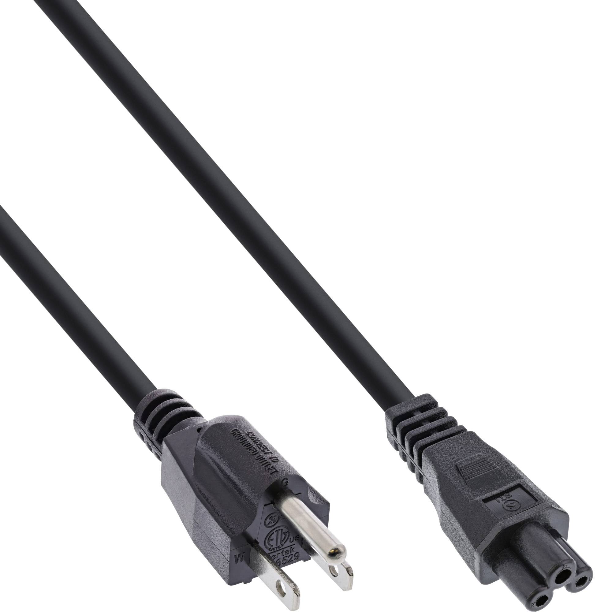 INLINE - Netzkabel für Notebook - USA/Canada - 3pol Kupplung - 2m