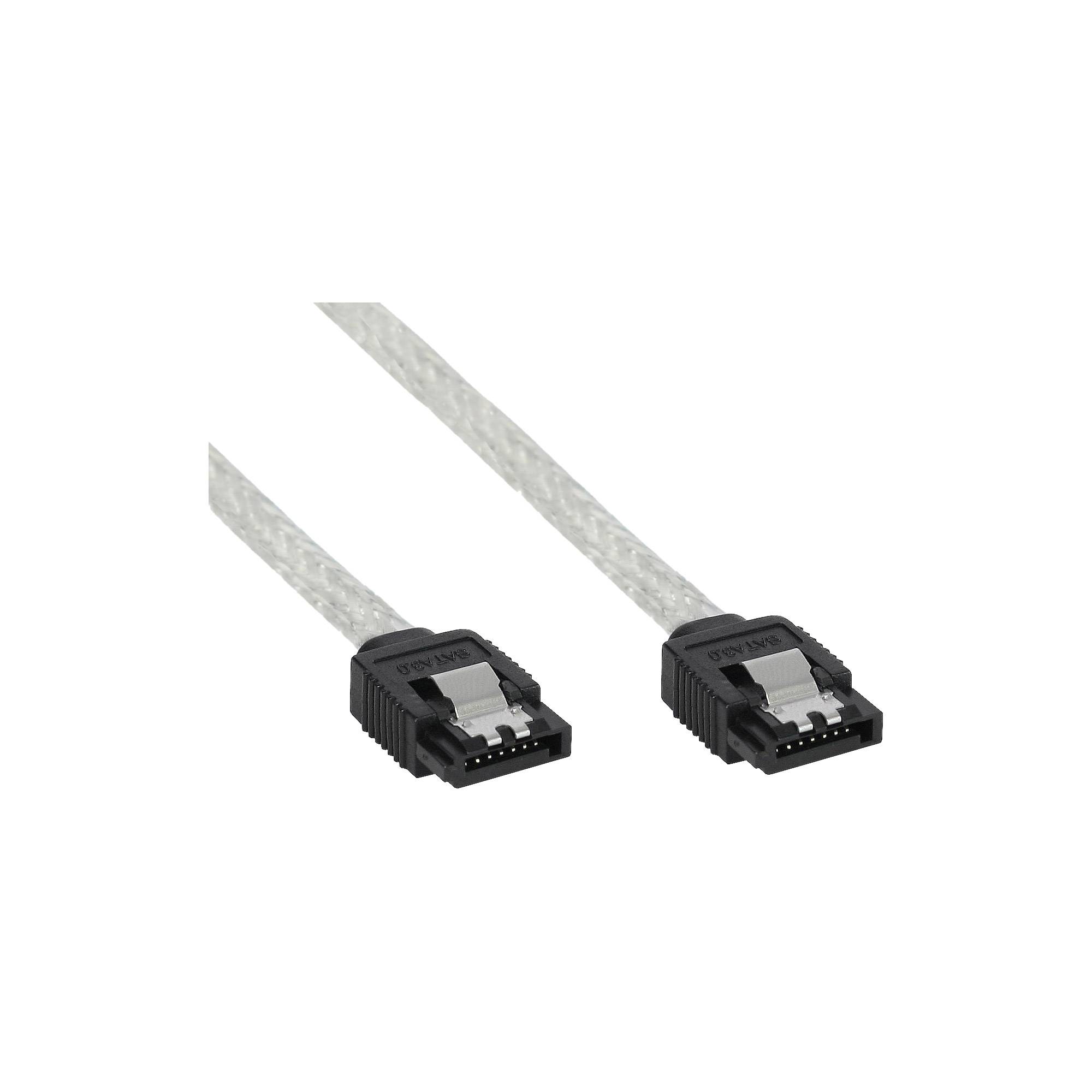 INLINE - SATA 6Gb/s Kabel rund - mit Lasche - 0,3m